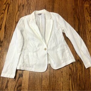 J. Jill linen blend white blazer size medium petite